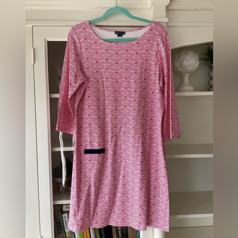 Melly M Geometric Mod Print Shift Dress Like New - Size L